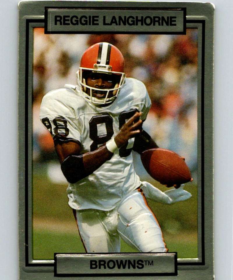 1990 Action Packed #44 Reggie Langhorne Browns NFL Football Image 1