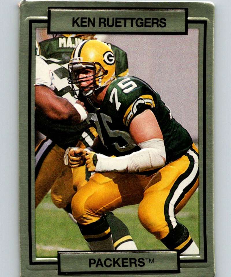 1990 Action Packed #89 Ken Ruettgers Packers NFL Football Image 1