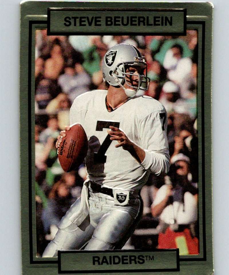 1990 Action Packed #123 Steve Beuerlein LA Raiders NFL Football Image 1