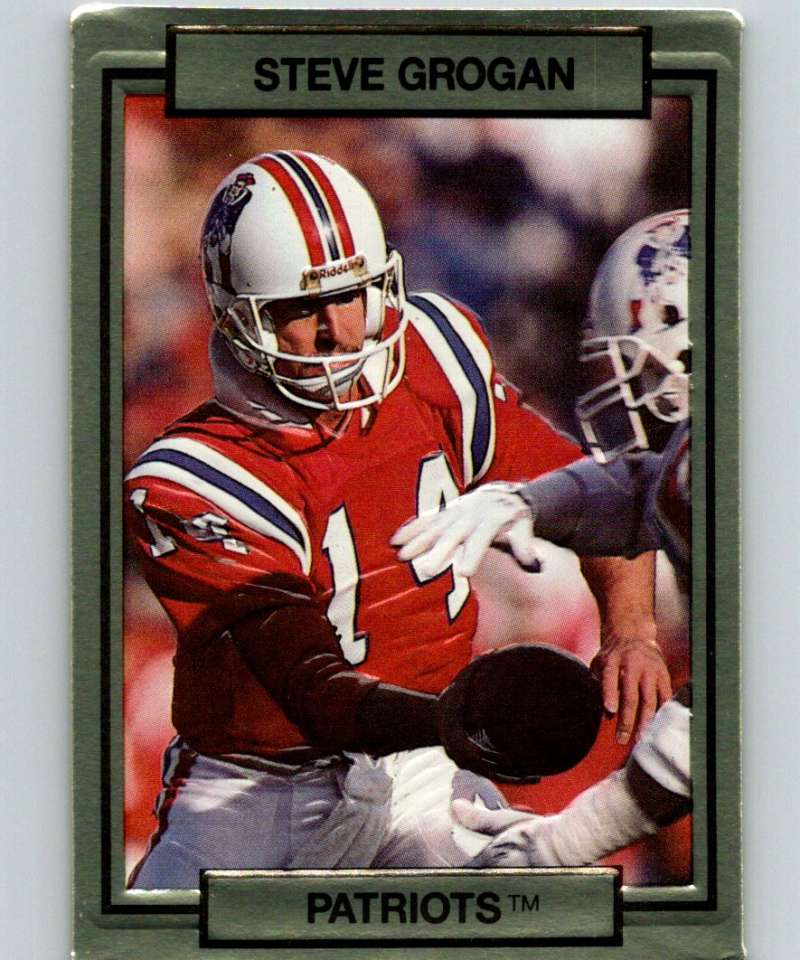 1990 Action Packed #163 Steve Grogan Patriots NFL Football Image 1