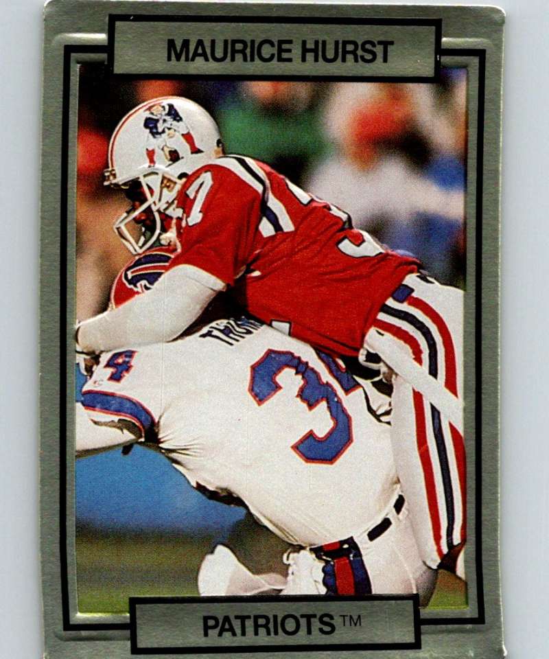 1990 Action Packed #164 Maurice Hurst RC Rookie Patriots NFL Football Image 1