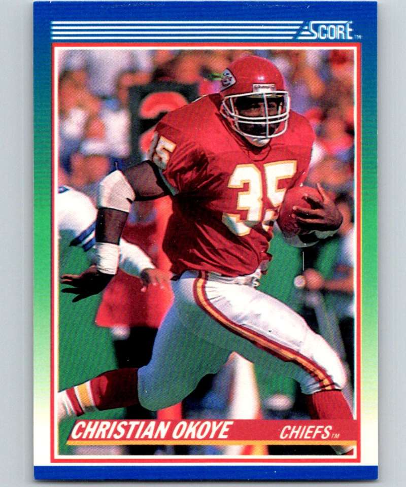 1990 Score #2 Christian Okoye Chiefs NFL Football Image 1