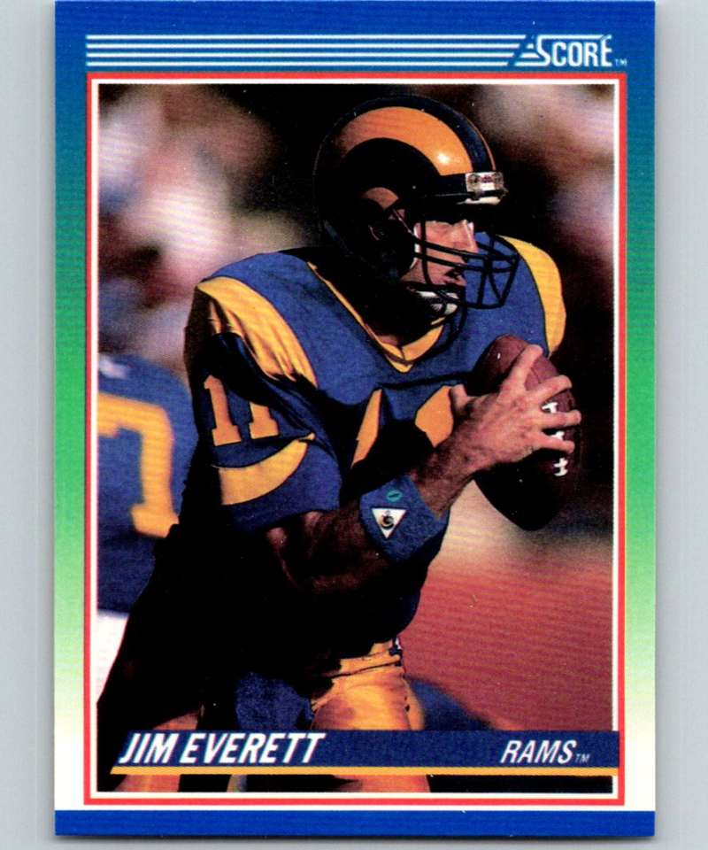 1990 Score #4 Jim Everett LA Rams NFL Football Image 1