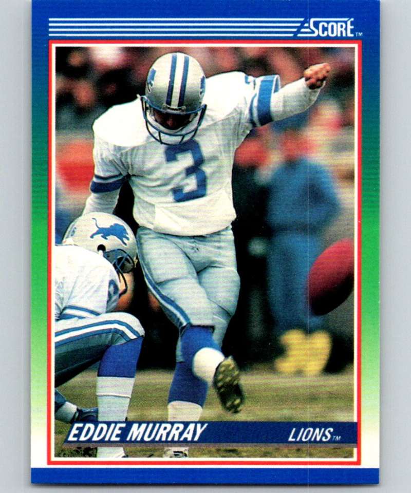1990 Score #27 Eddie Murray Lions NFL Football Image 1