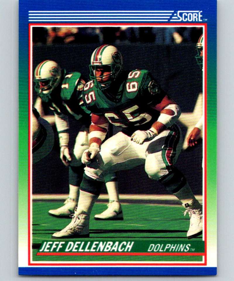 1990 Score #31 Jeff Dellenbach RC Rookie Dolphins NFL Football Image 1