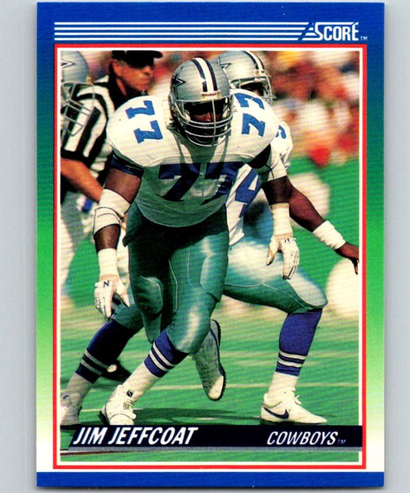 1990 Score #33 Jim Jeffcoat Cowboys NFL Football Image 1