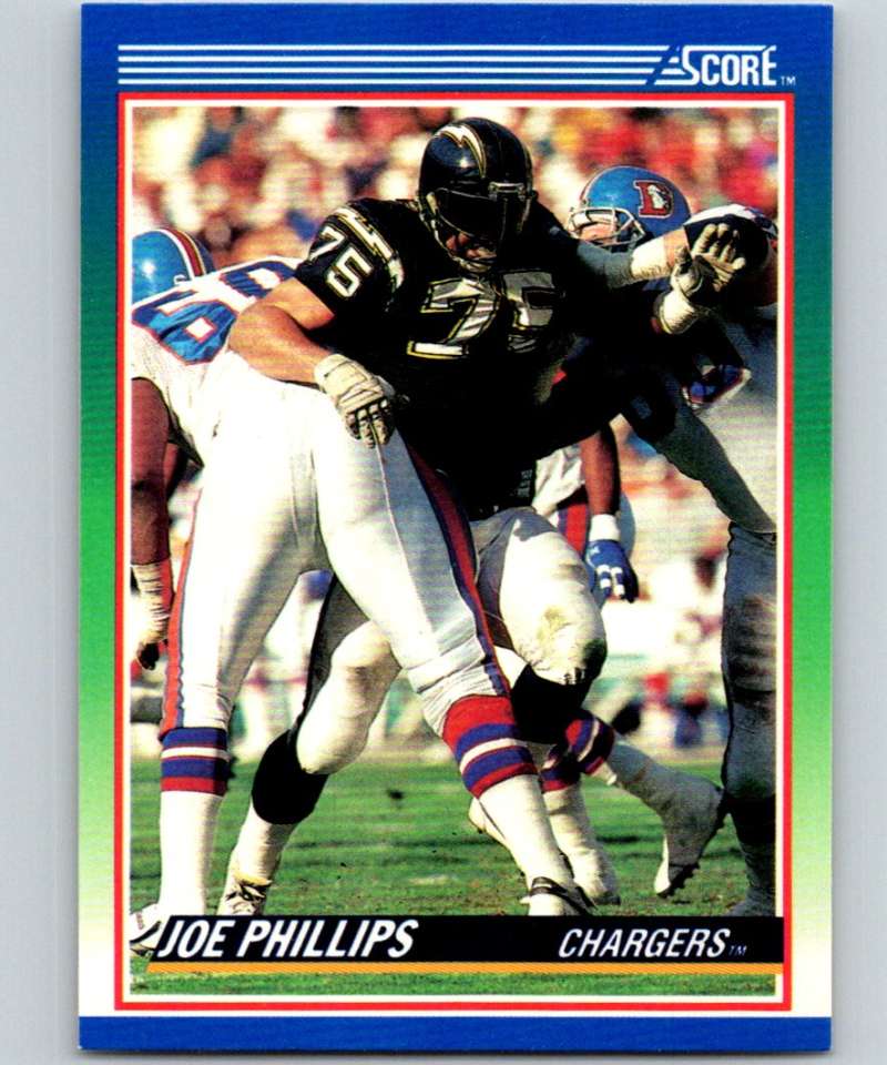 1990 Score #36 Joe Phillips RC Rookie Chargers NFL Football Image 1
