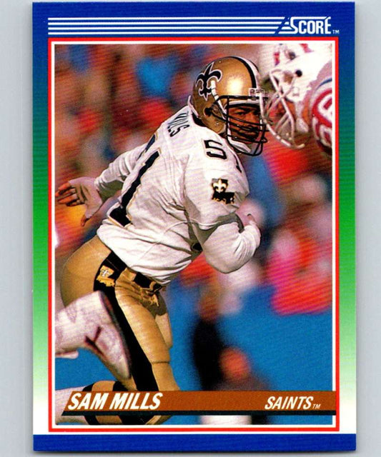1990 Score #74 Sam Mills Saints NFL Football Image 1