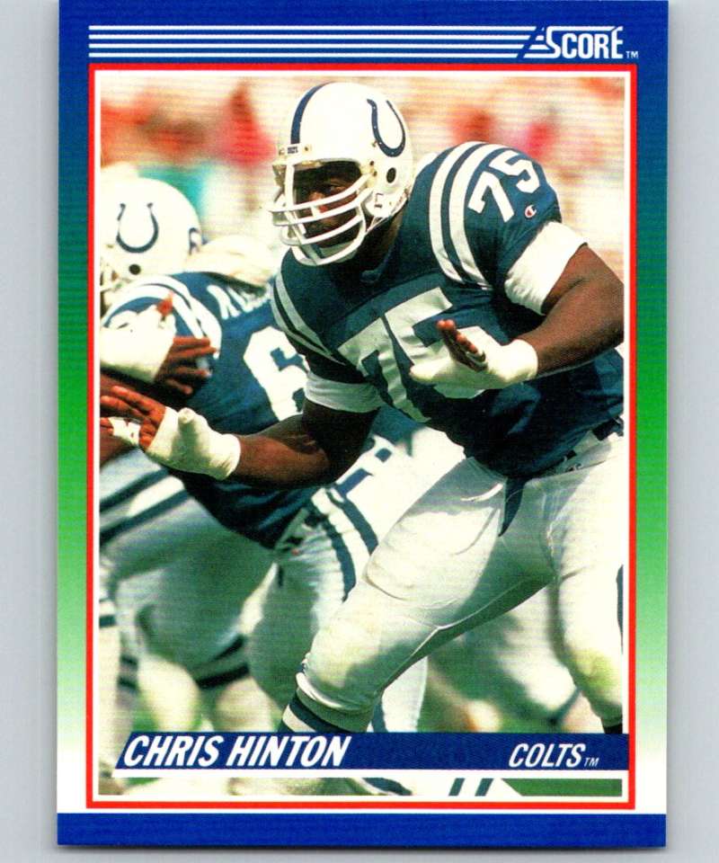 1990 Score #75 Chris Hinton Colts NFL Football Image 1