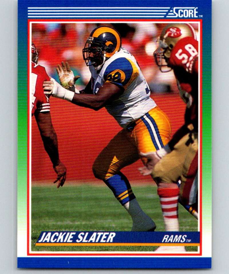 1990 Score #81 Jackie Slater LA Rams NFL Football Image 1