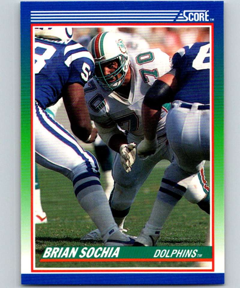 1990 Score #88 Brian Sochia Dolphins NFL Football Image 1