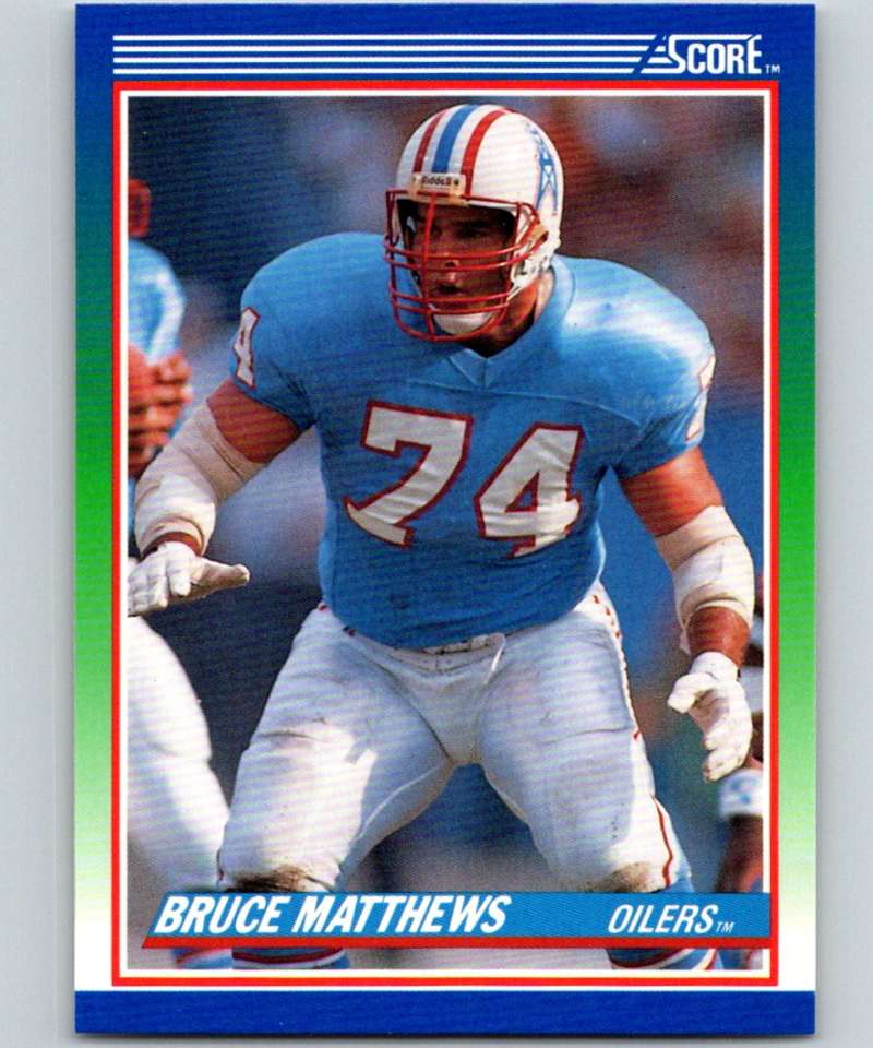 1990 Score #93 Bruce Matthews Oilers NFL Football Image 1