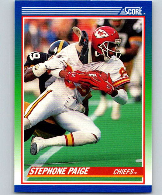 1990 Score #96 Stephone Paige Chiefs NFL Football Image 1