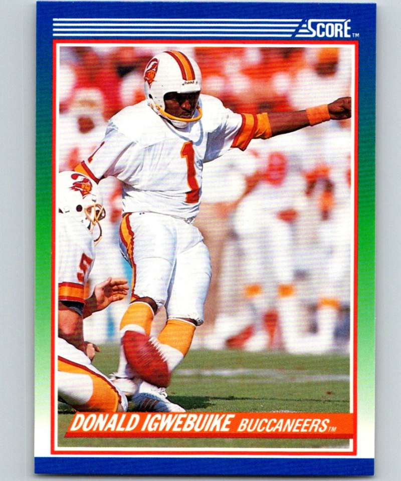 1990 Score #99 Donald Igwebuike Buccaneers NFL Football Image 1