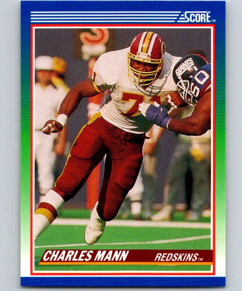 1990 Score #101 Charles Mann Redskins NFL Football Image 1