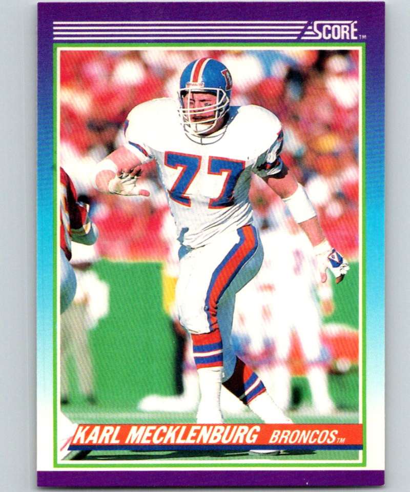 1990 Score #115 Karl Mecklenburg Broncos NFL Football Image 1