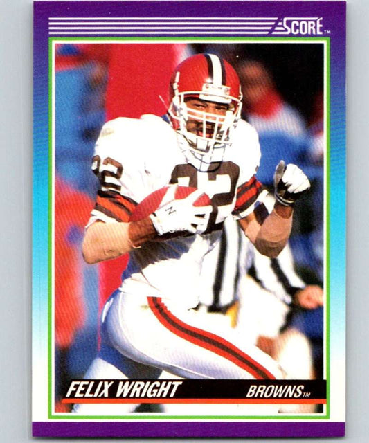 1990 Score #122 Felix Wright Browns NFL Football Image 1