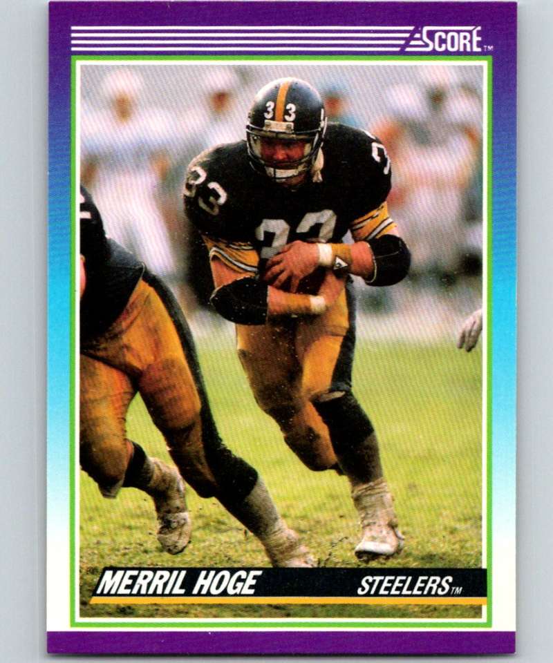 1990 Score #123 Merril Hoge Steelers NFL Football Image 1