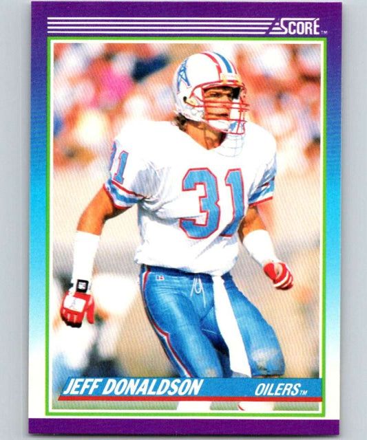 1990 Score #131 Jeff Donaldson Oilers NFL Football Image 1
