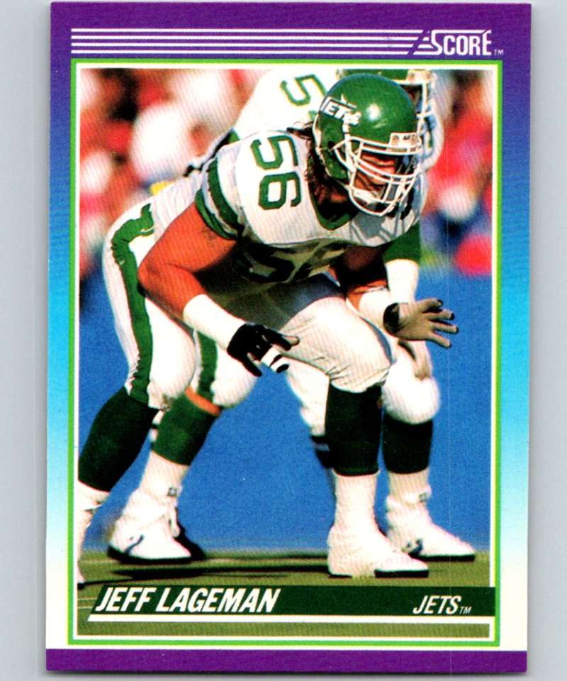 1990 Score #140 Jeff Lageman NY Jets NFL Football Image 1