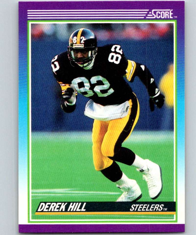 1990 Score #142 Derek Hill RC Rookie Steelers NFL Football