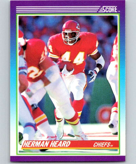 1990 Score #144 Herman Heard Chiefs NFL Football Image 1
