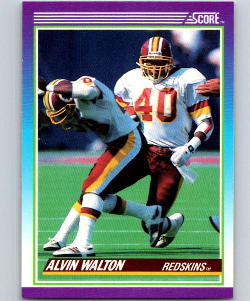 1990 Score #154 Alvin Walton Redskins NFL Football Image 1