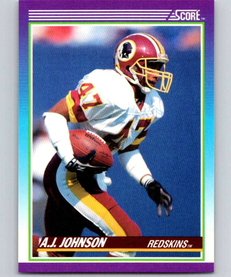 1990 Score #157 A.J. Johnson Redskins NFL Football