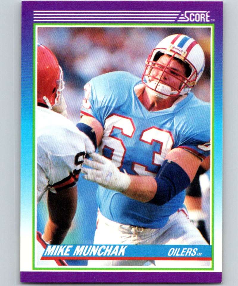 1990 Score #161 Mike Munchak Oilers NFL Football Image 1