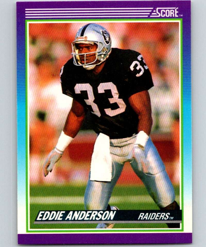 1990 Score #169 Eddie Anderson RC Rookie LA Raiders NFL Football Image 1