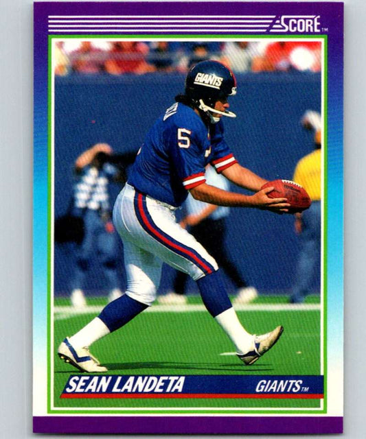 1990 Score #175 Sean Landeta NY Giants NFL Football Image 1