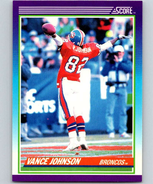 1990 Score #182 Vance Johnson Broncos NFL Football Image 1