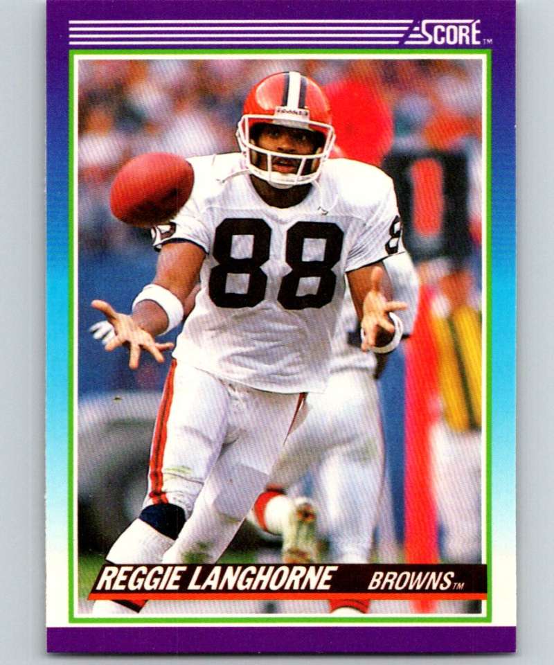 1990 Score #186 Reggie Langhorne Browns NFL Football Image 1
