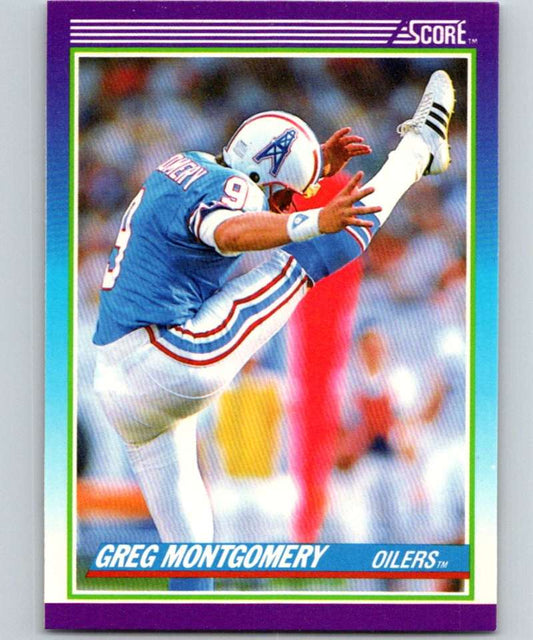 1990 Score #189 Greg Montgomery RC Rookie Oilers NFL Football Image 1
