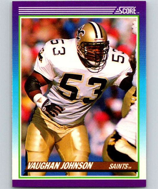 1990 Score #196 Vaughan Johnson Saints NFL Football Image 1