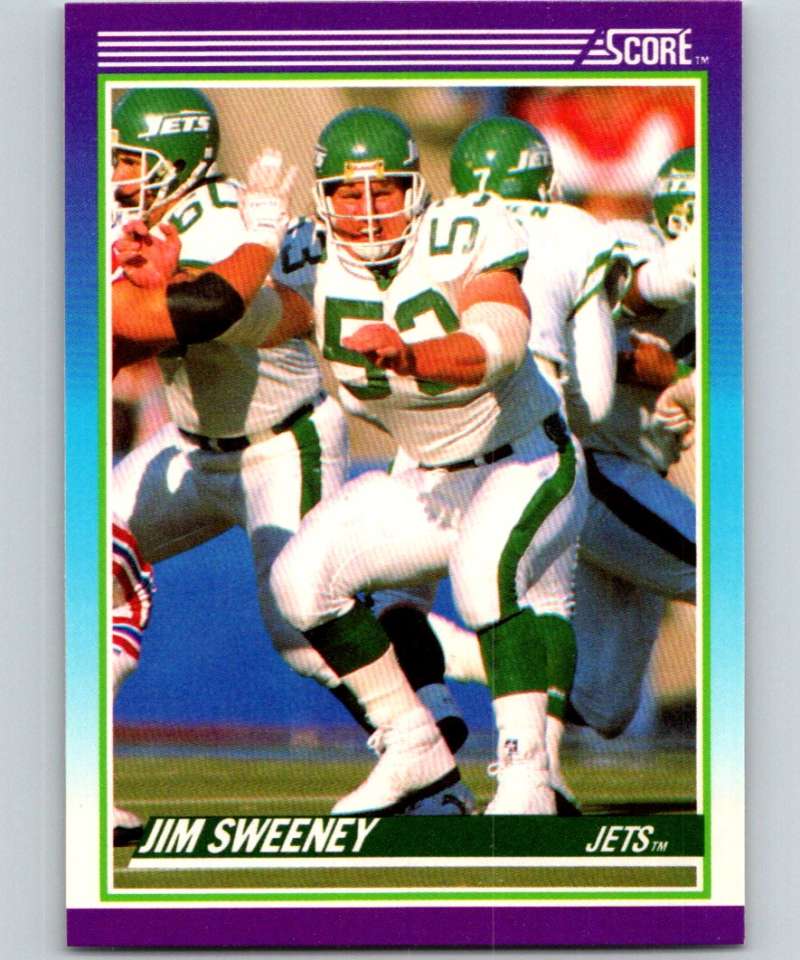 1990 Score #198 Jim Sweeney NY Jets NFL Football Image 1