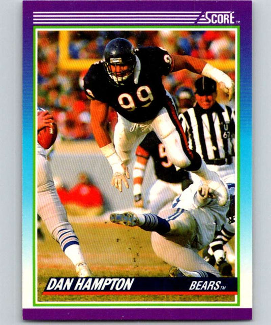 1990 Score #201 Dan Hampton Bears NFL Football Image 1