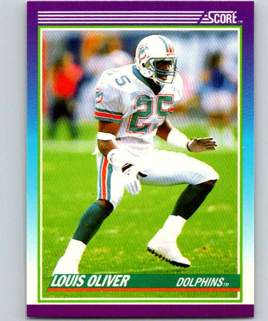 1990 Score #215 Louis Oliver Dolphins NFL Football Image 1