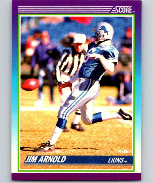 1990 Score #216 Jim Arnold Lions NFL Football Image 1