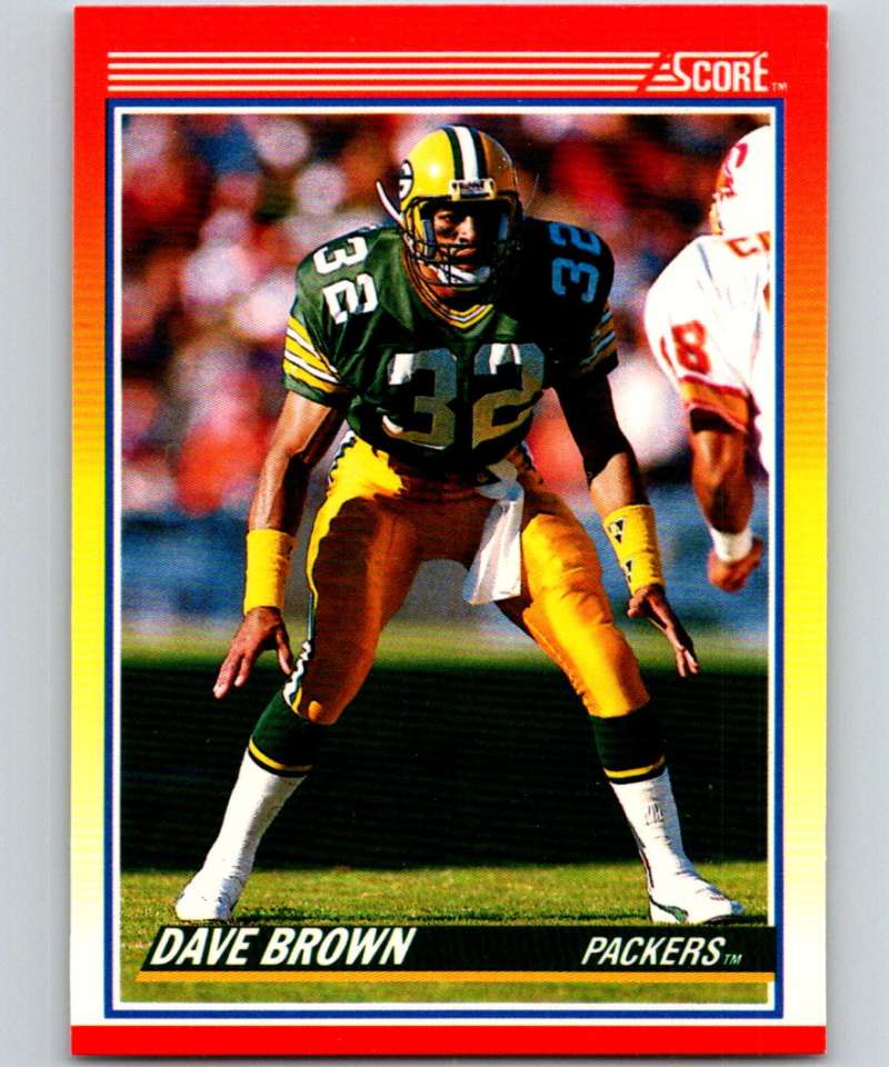 1990 Score #229 Dave Brown Packers NFL Football Image 1