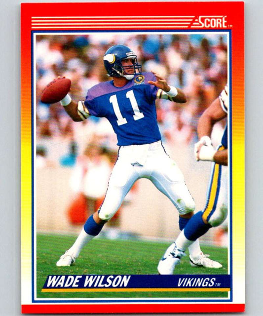 1990 Score #250 Wade Wilson Vikings NFL Football Image 1