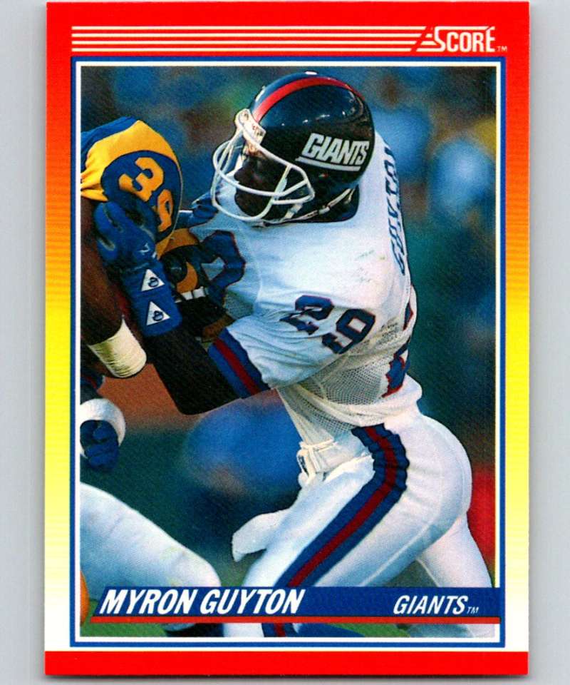 1990 Score #253 Myron Guyton RC Rookie NY Giants NFL Football