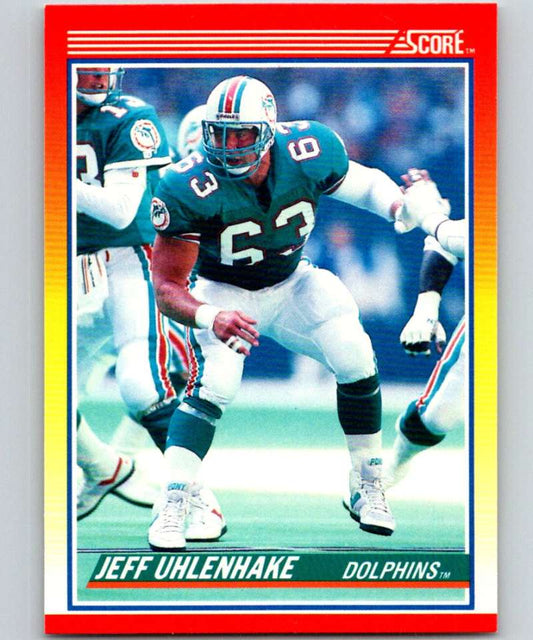 1990 Score #258 Jeff Uhlenhake Dolphins NFL Football Image 1