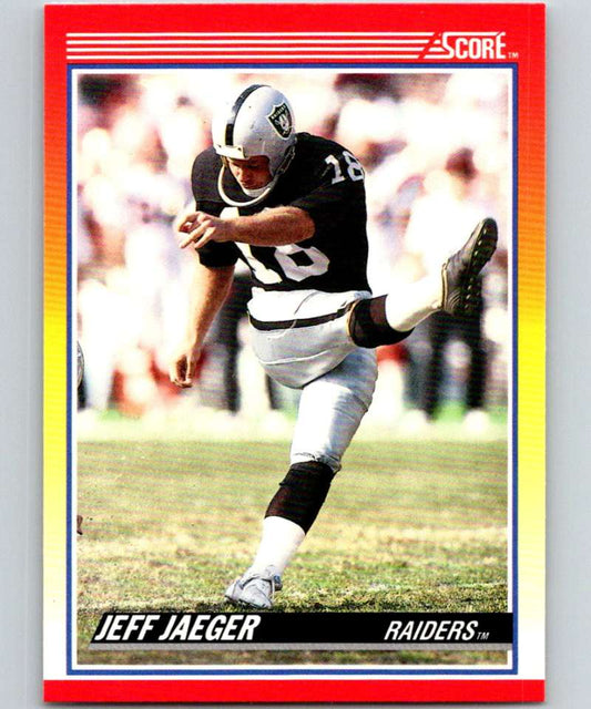 1990 Score #287 Jeff Jaeger RC Rookie LA Raiders NFL Football
