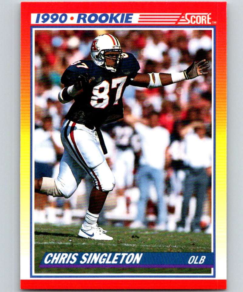1990 Score #290 Chris Singleton RC Rookie NFL Football Image 1