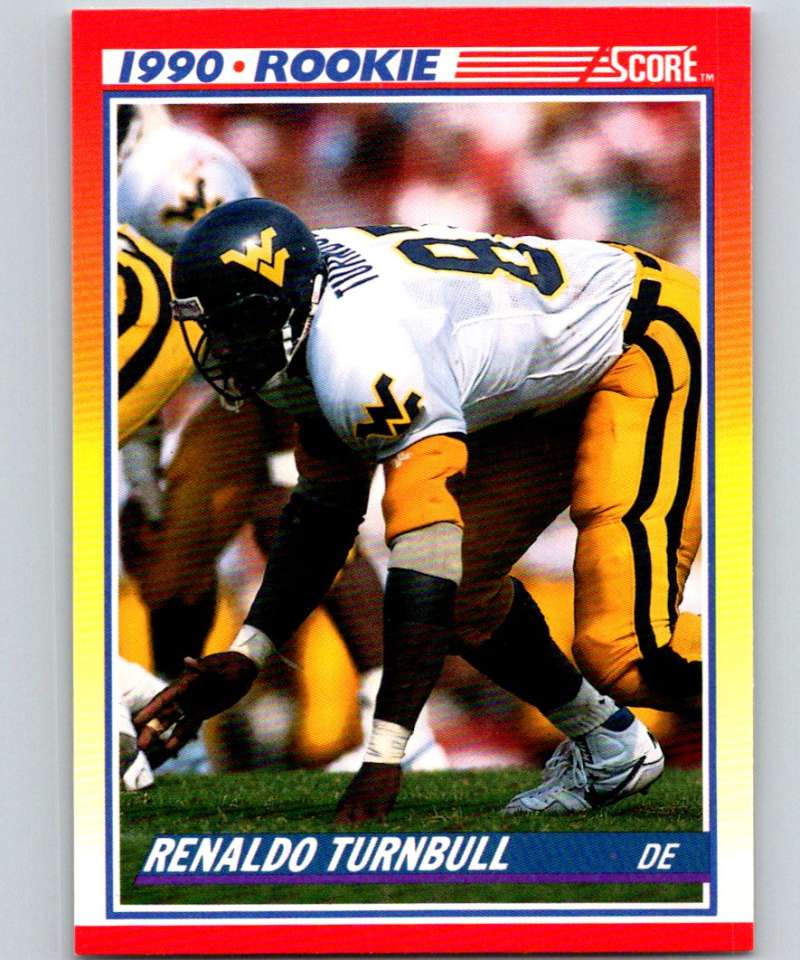 1990 Score #296 Renaldo Turnbull RC Rookie NFL Football Image 1