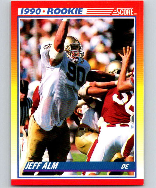 1990 Score #298 Jeff Alm RC Rookie NFL Football Image 1