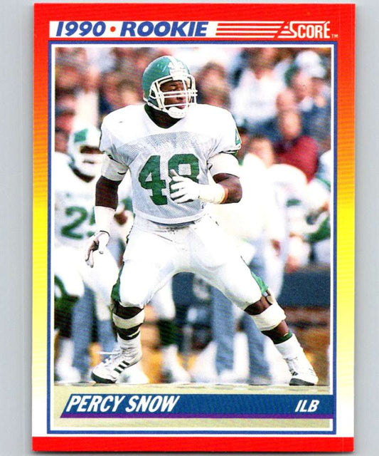 1990 Score #305 Percy Snow RC Rookie NFL Football Image 1