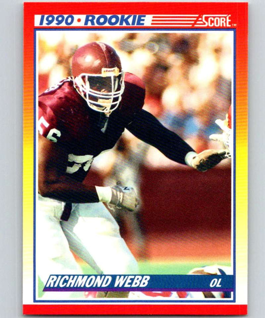 1990 Score #306 Richmond Webb RC Rookie NFL Football Image 1