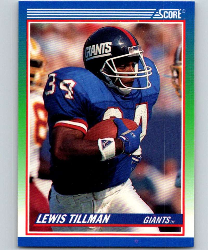 1990 Score #334 Lewis Tillman NY Giants NFL Football Image 1